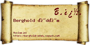 Berghold Ádám névjegykártya