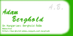 adam berghold business card